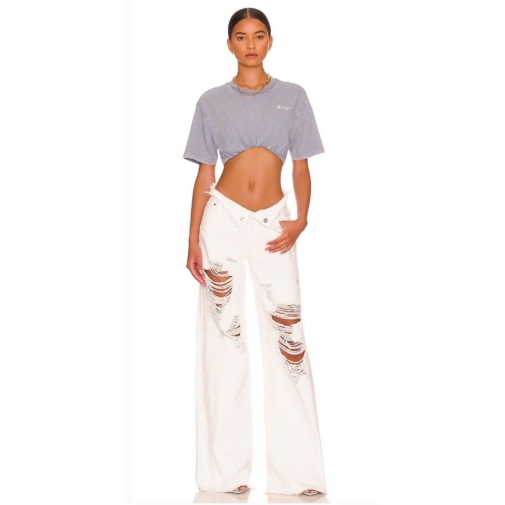 NWT SER.O.YA Ollie Distressed WideLeg Jeans‎ White Sz 28 $275